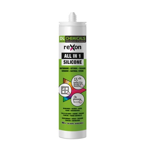 Rexon Siliconenkit All-in-1 Silicone Ral9005 Gitzwart 290ml