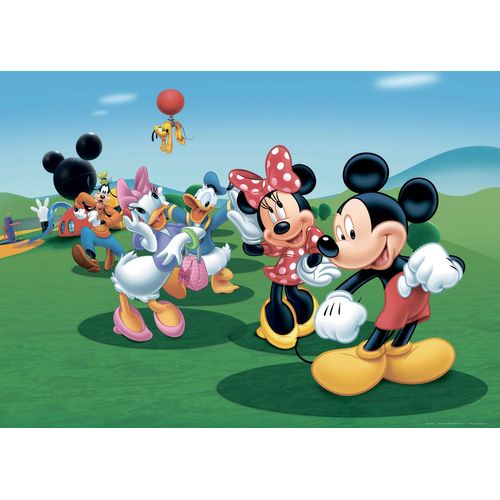 Poster Papier Mickey Mouse, Donald Duck & Goofy Groen, Blauw En Rood