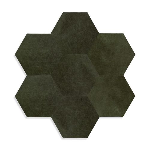 Origin Wallcoverings Zelfklevende Eco-leer Tegels Hexagon Olijfgroen - 1 M² - 357261