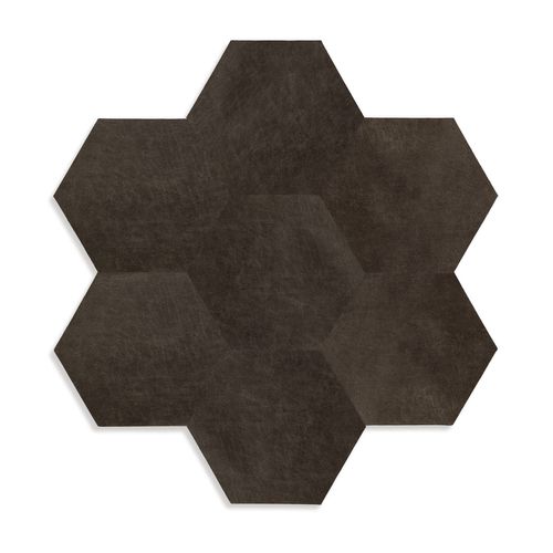 Origin Wallcoverings Zelfklevende Eco-leer Tegels Hexagon Donkerbruin - 1 M²