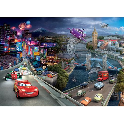 Disney Poster Cars Blauw, Rood En Paars - 160 X 110 Cm - 600649