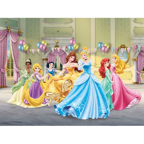 Disney Fotobehang Prinsessen Geel, Blauw En Groen - 360 X 270 Cm - 600586
