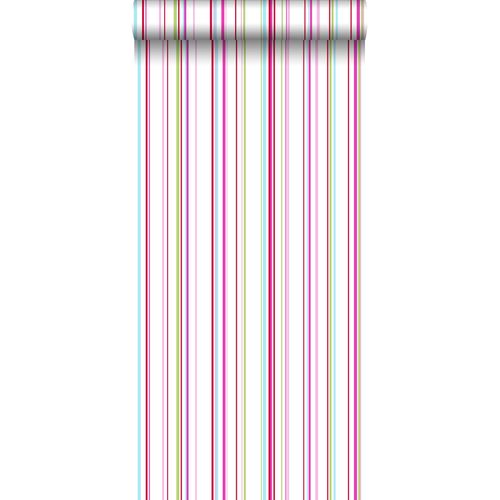 Estahome Behang Strepen Multicolor Op Wit - 53 Cm X 10,05 M - 137003