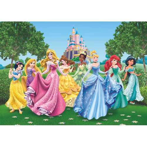 Disney Fotobehang Prinsessen Groen, Geel En Blauw - 360 X 254 Cm - 600360