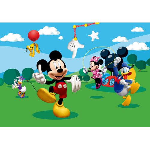Disney Fotobehang Mickey Mouse Groen, Blauw En Geel - 360 X 254 Cm - 600357