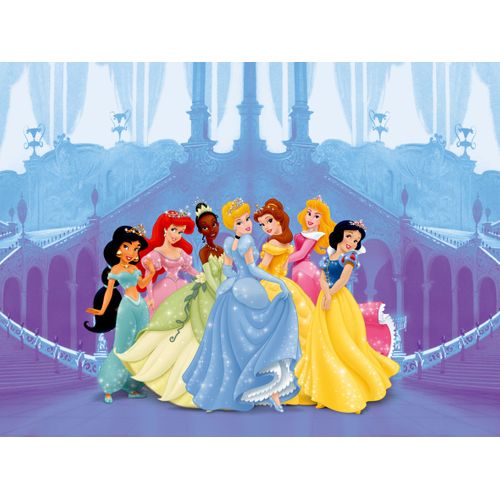 Disney Fotobehang Prinsessen Blauw, Roze En Paars - 360 X 254 Cm - 600358
