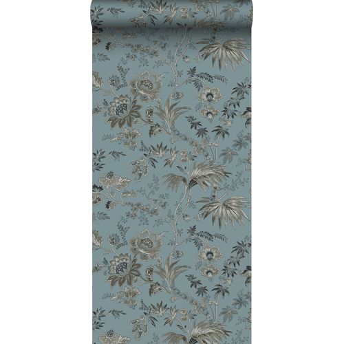Estahome Behang Vintage Bloemen Vintage Blauw - 50 X 900 Cm - 139402