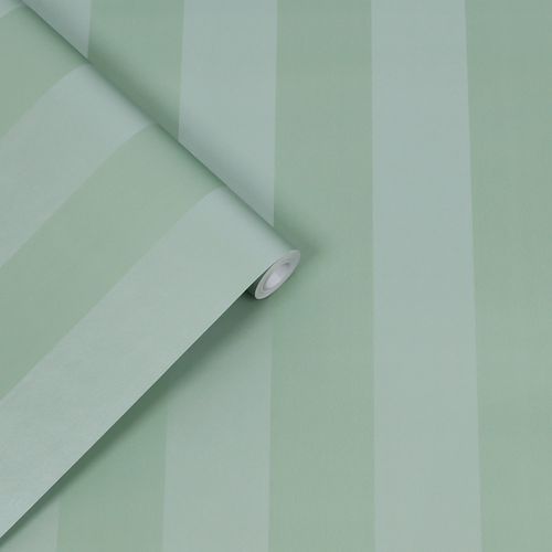 Laura Ashley Vliesbehang | Lille Pearlescent Stripe | Groen | Strepen | 10mx52cm